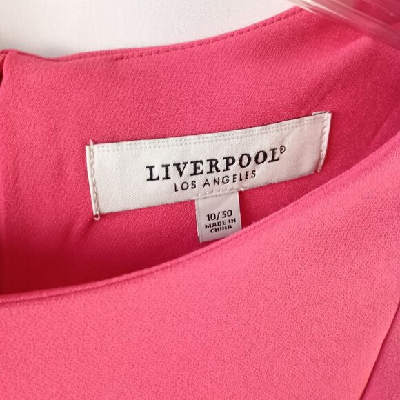 Liverpool LA Tulip Sleeve Sheath Dress Pink Punch Size 10 NWT $119 - Picture 9 of 10